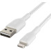 Belkin Boost Charge Braided Lightning to USB-A Cable 15cm - white