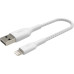 Belkin Boost Charge Braided Lightning to USB-A Cable 15cm - white